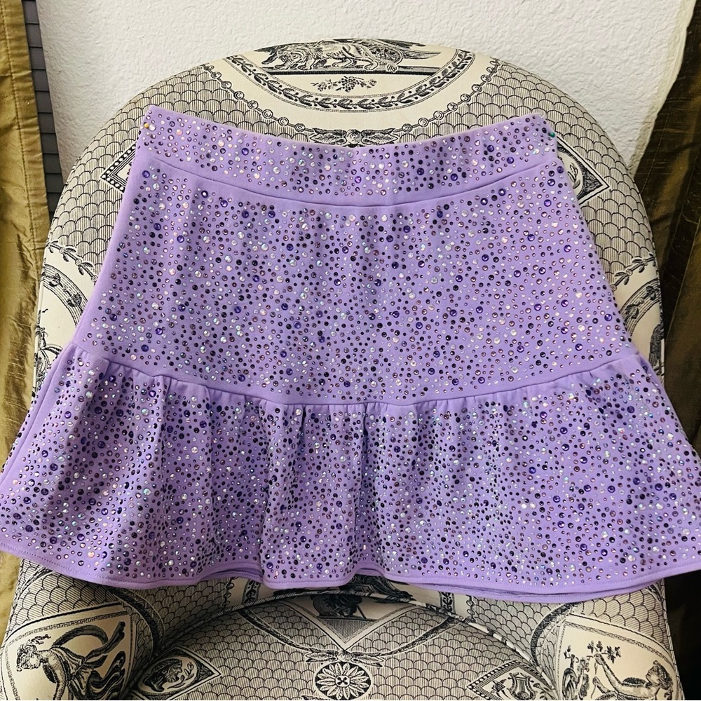 QUEEN OF SPARKLE Purple Studded Skirt